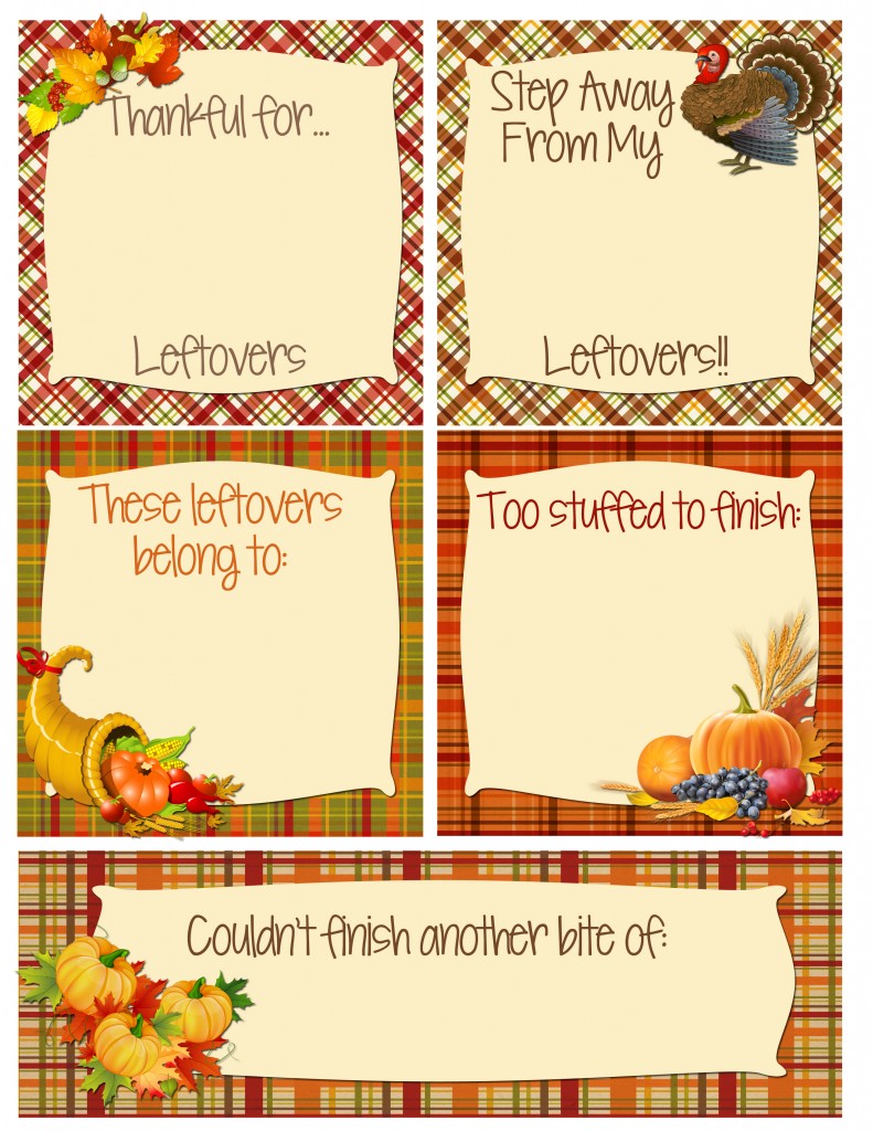 Thanksgiving freebie printout